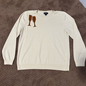 Studio Park x Alberti Popaj Women's Icon Sweater- Champagne Glasses